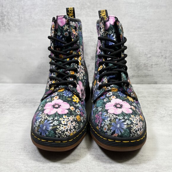 Dr Martens Newton Floral Canvas Lace Up Boots - Women's Size 6 - Multicolor - Picture 3 of 10